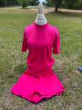 Scuba high neck top & dolphin shorts set