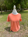Coral Acid washed round neck top
