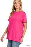 Cotton boyfriend round neck tee