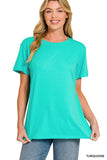 Cotton boyfriend round neck tee