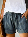 Drawstring Casual Shorts with Pocket